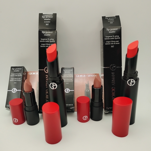 Giorgio Armani Other - Giorgio Armani Lip Power Matte Lipstick 4 -  2 Red and 2 Beige